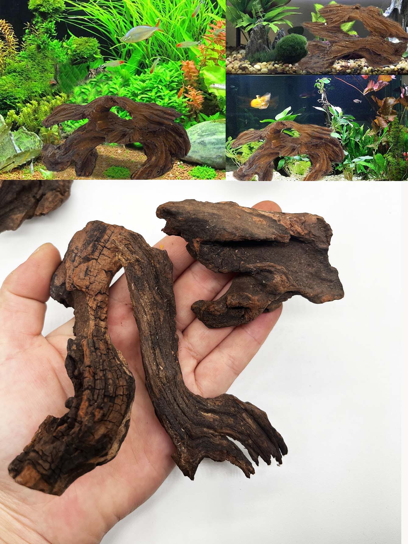 Aquarium Planted Wood - 3SZT ﻿ Naturalny zestaw Driftwood do