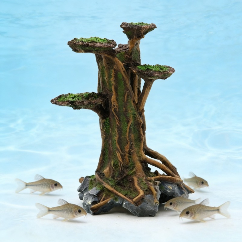 Aquarium Planted Wood - Sztuczne drzewko z mchem, dekoracja akwarium