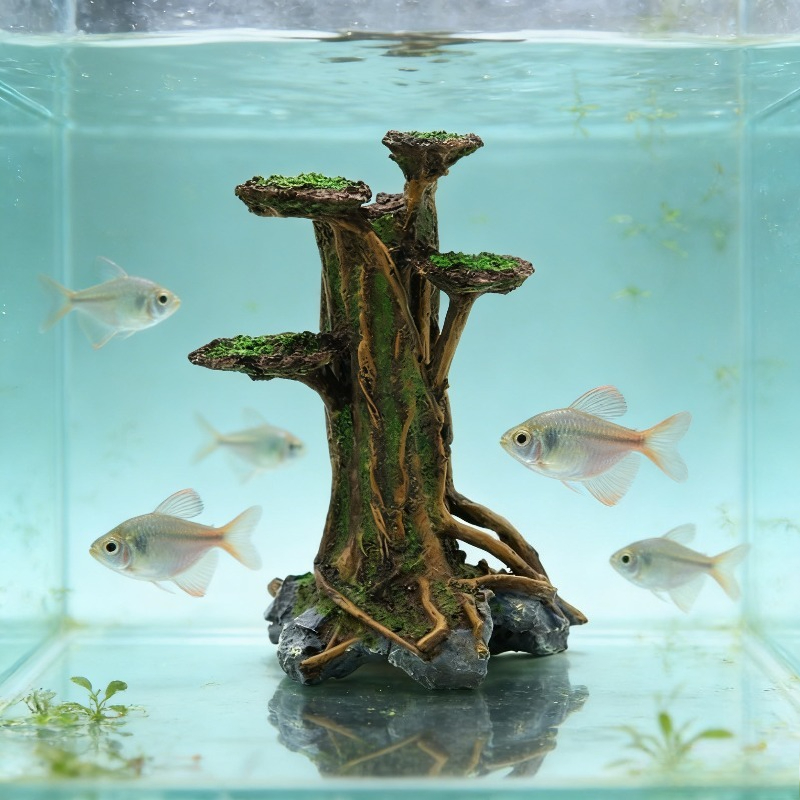 Sztuczne drzewko z mchem, deko – Aquarium Planted Wood recenzja i cena
