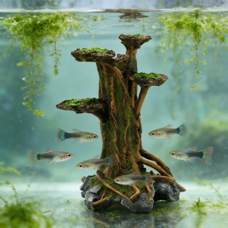 Sztuczne drzewko z mchem, deko – Aquarium Planted Wood recenzja i cena