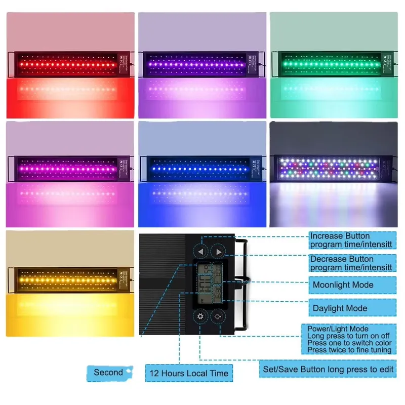 Lampa LED do akwarium 45cm 24W – Planted Aquarium Hours recenzja i cena